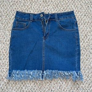 These three boutique jean skirt